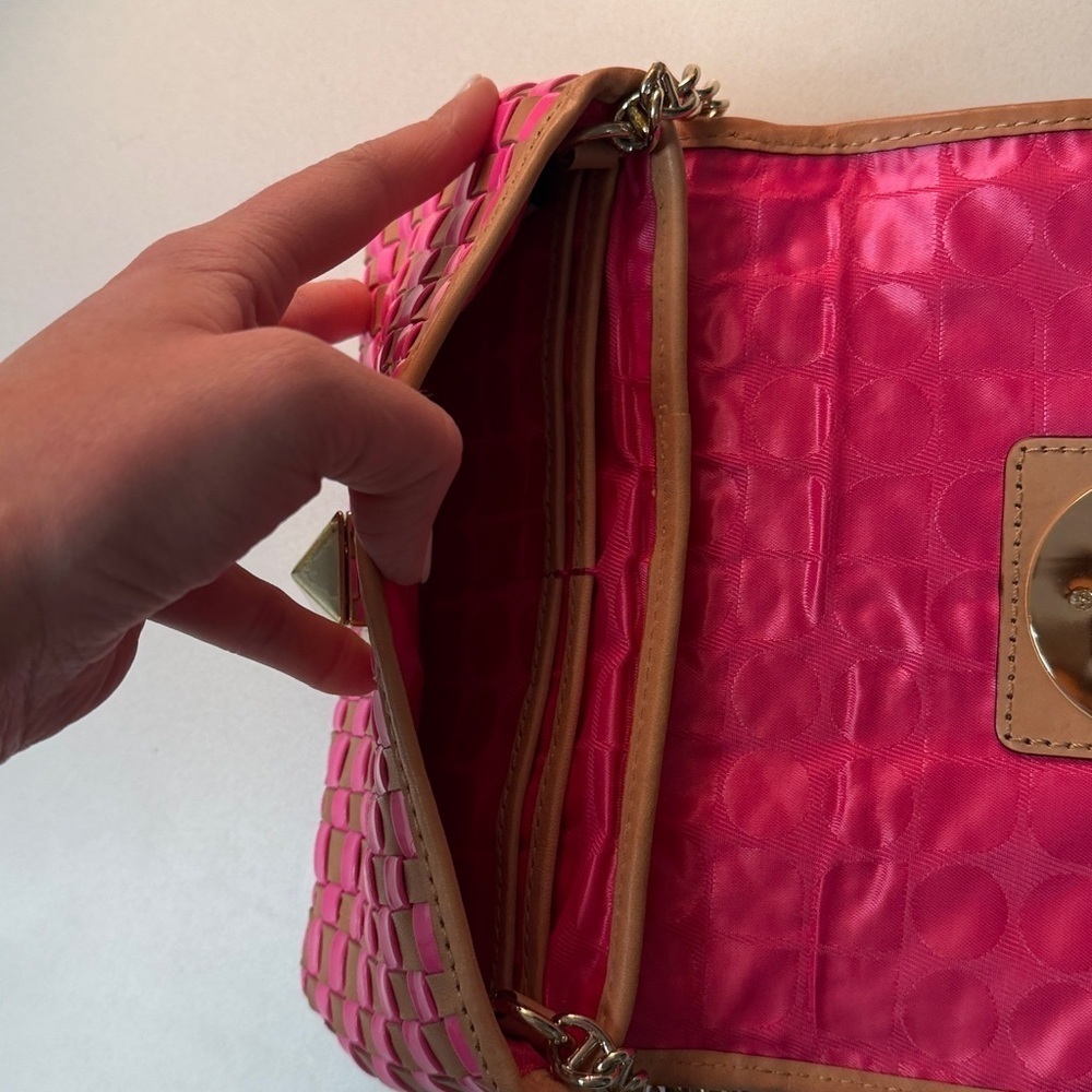Kate Spade Pink and Tan Woven Clutch - Picture 6 of 6